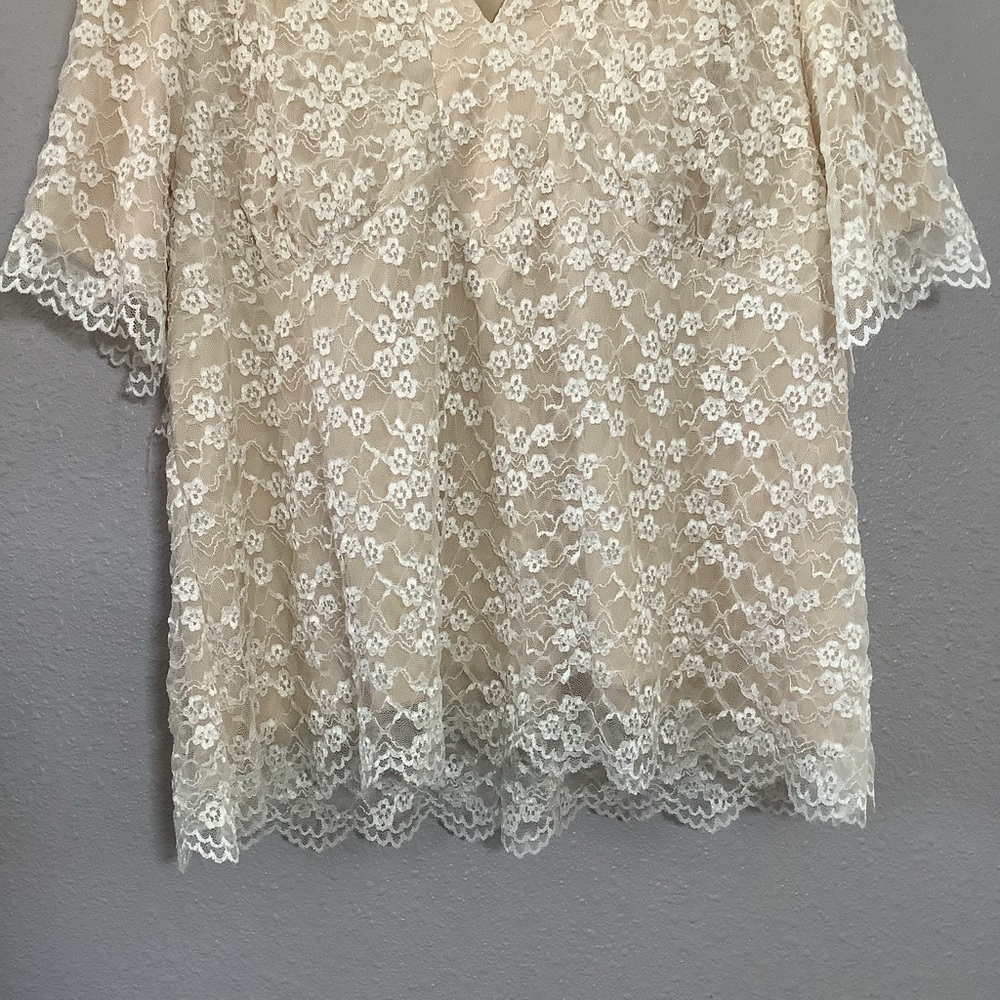 Lane Bryant Cream Lace Blouse - Picture 3 of 5